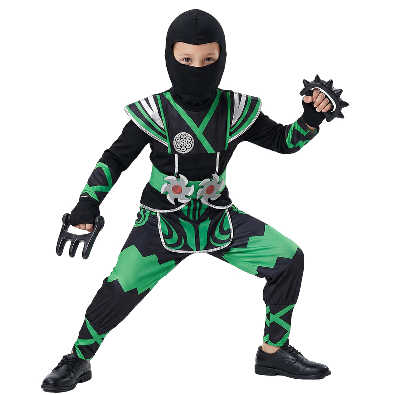 Anime Cosplay Boy - Green Ninja Costume for Kids with