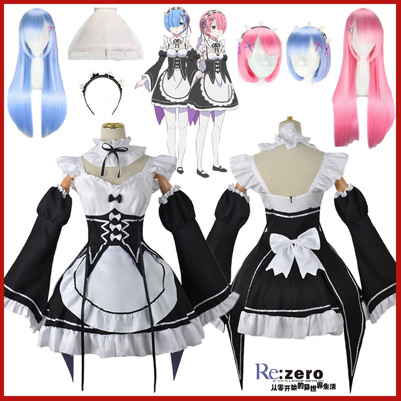 Anime Cosplay Rem - Anime Ram Rem Lolita Meid Cosplay