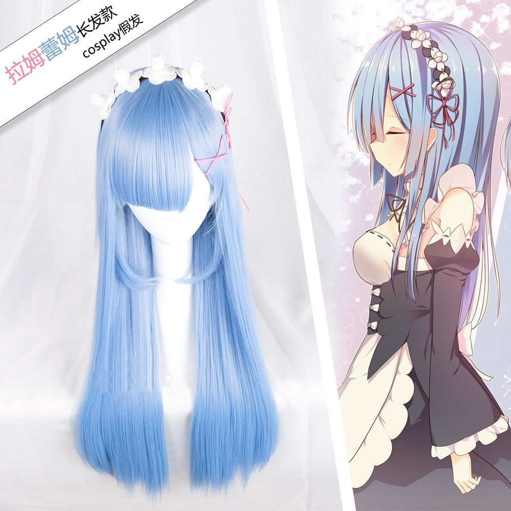 Re Zero Ram & Rem Cosplay Wig  - Anime Cosplay Rem ulasan dan harga