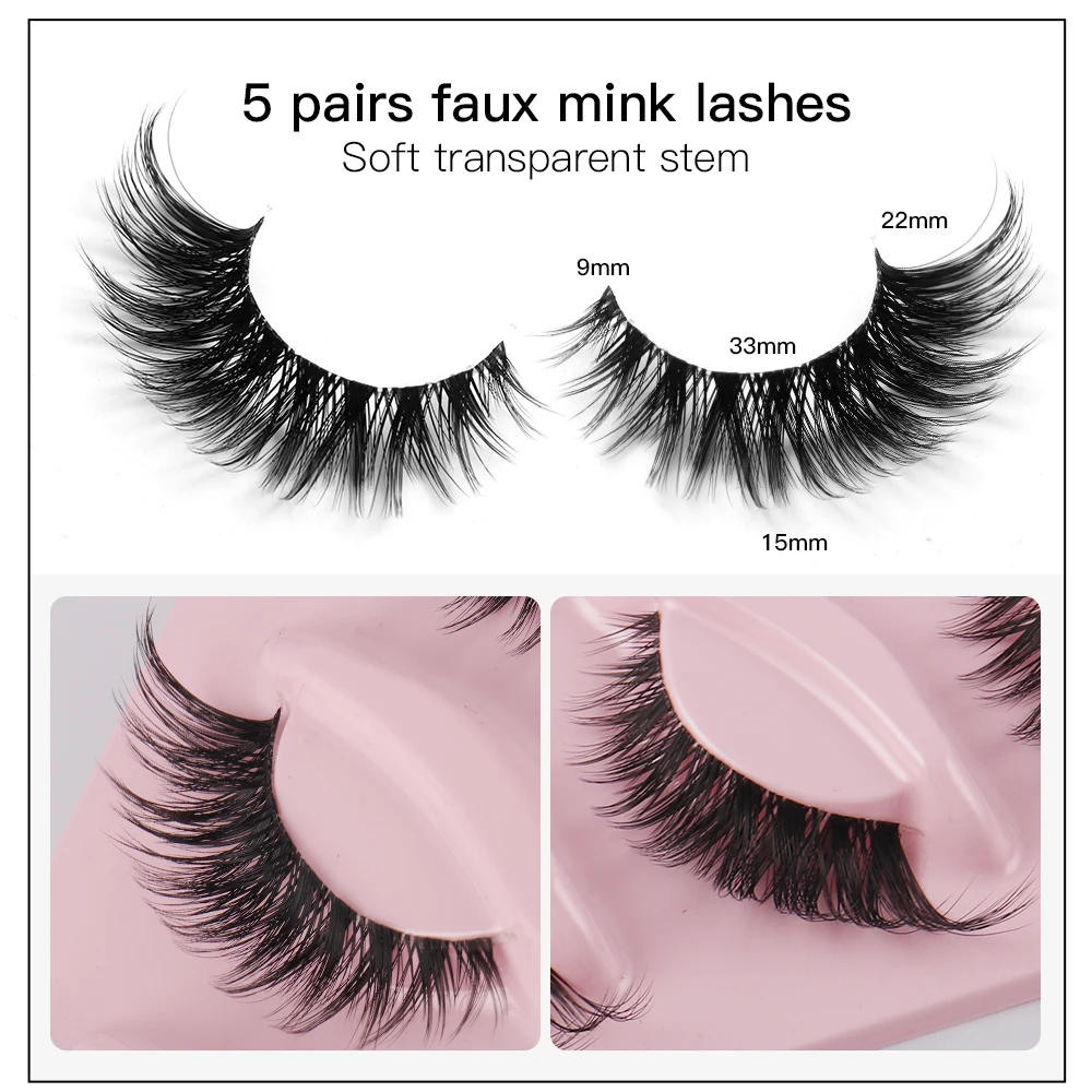 Cat Eye 5 Pairs 3D Natural Fal - Anime Cosplay Lashes ulasan dan harga