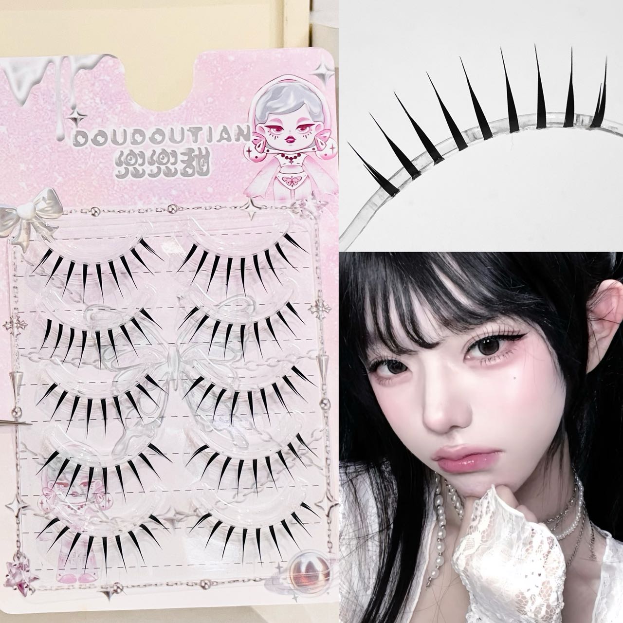 Doudoutian Wet Look Spiky Full - Anime Cosplay Lashes ulasan dan harga