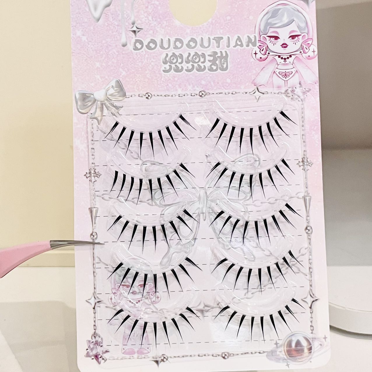 Doudoutian Wet Look Spiky Full - Anime Cosplay Lashes ulasan dan harga