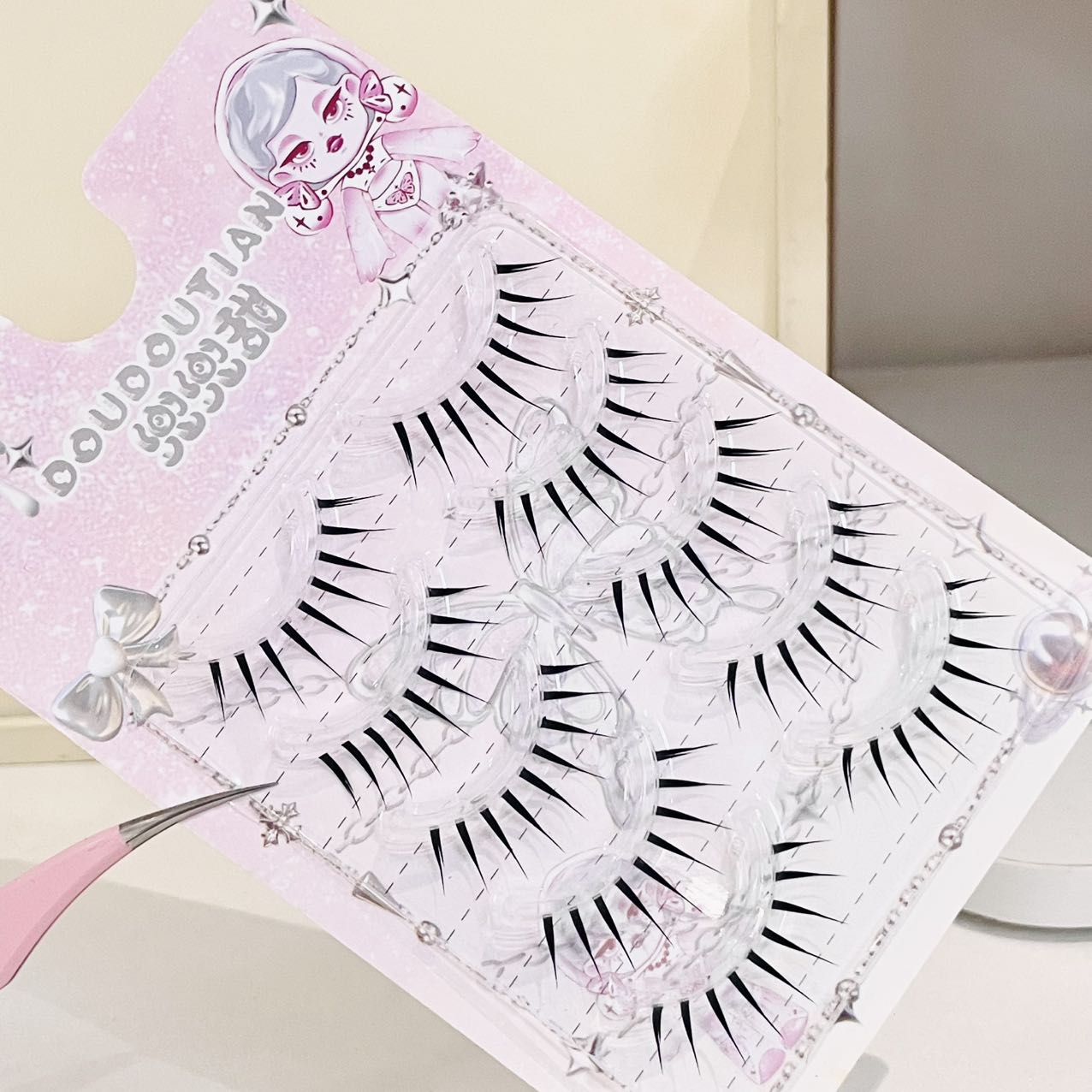 Doudoutian Wet Look Spiky Full - Anime Cosplay Lashes ulasan dan harga